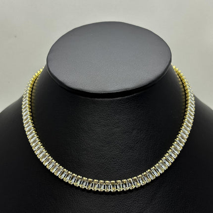 #GOL208 - Gargantilla Con Piedra Zirconia De Oro Laminado 18k - LB065/
