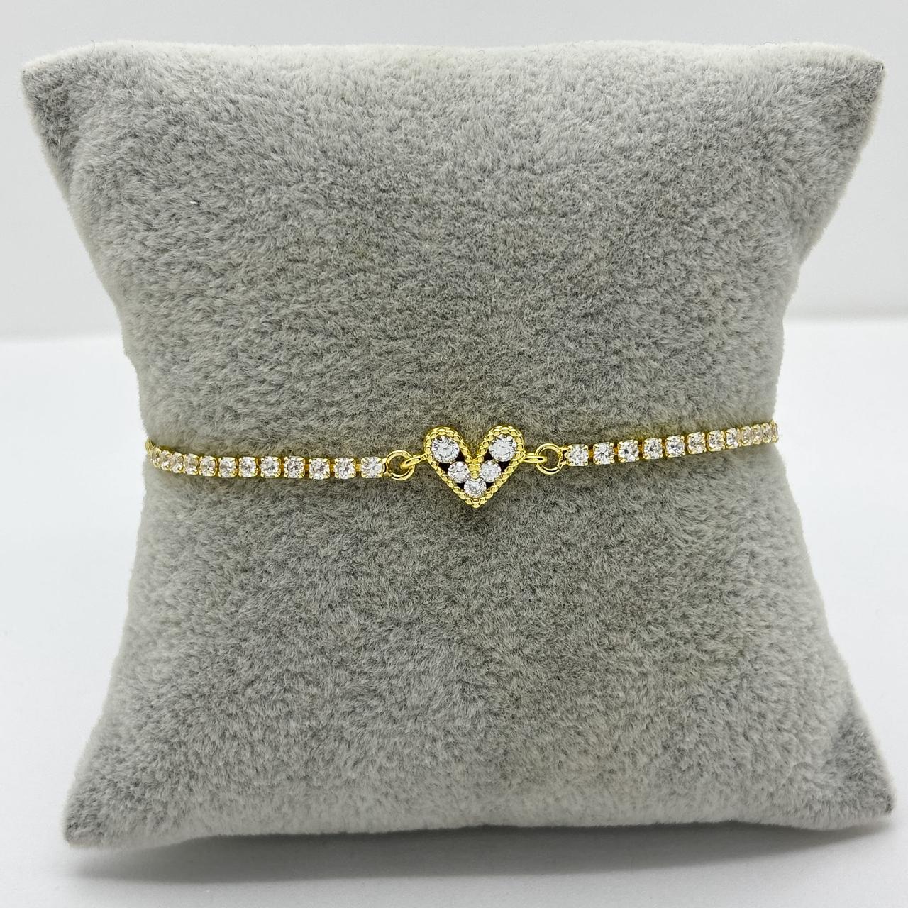 #PAL228 - Pulsera De Corazón Oro Laminado 18k - LB035/