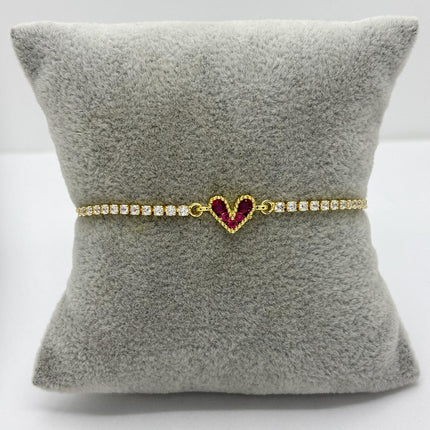 #PAL228 - Pulsera De Corazón Oro Laminado 18k - LB035/