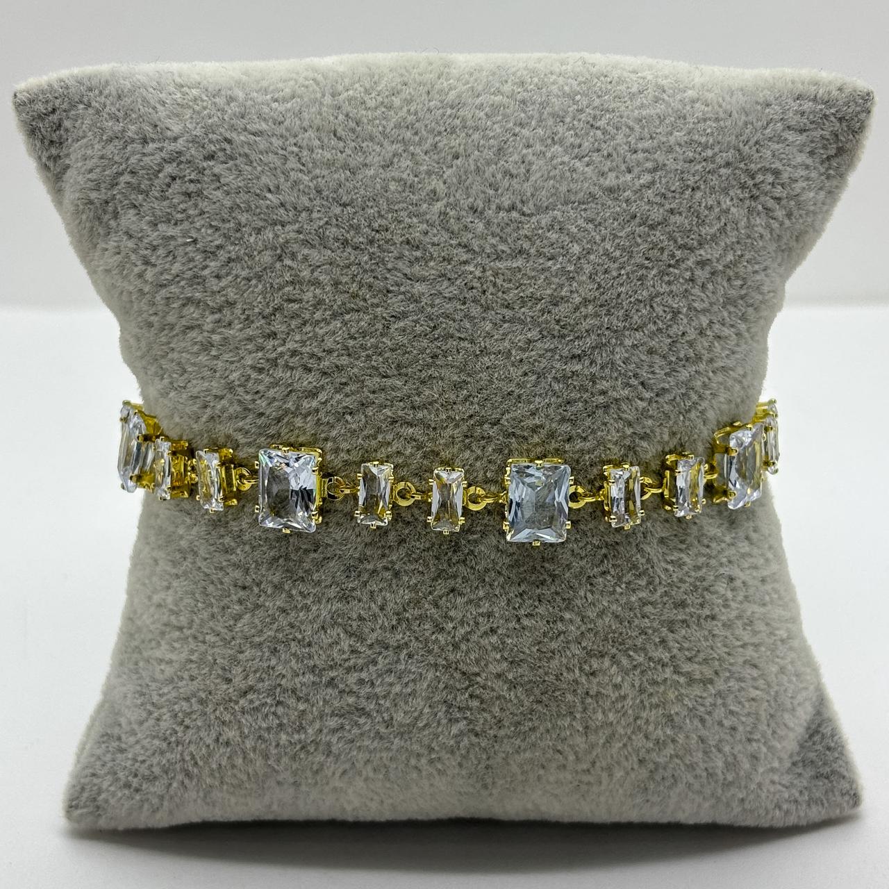 #PAL212 - Pulsera De Oro Laminado 18k Con Piedra Zirconia - LB050/