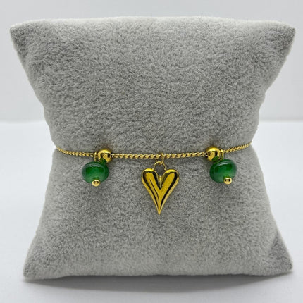 #PAL195 - Pulsera De Corazón Oro Laminado 18k - LB035/
