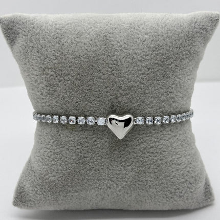 #PAL225 - Pulsera Tipo Tenis De Corazón Acero - LB035/