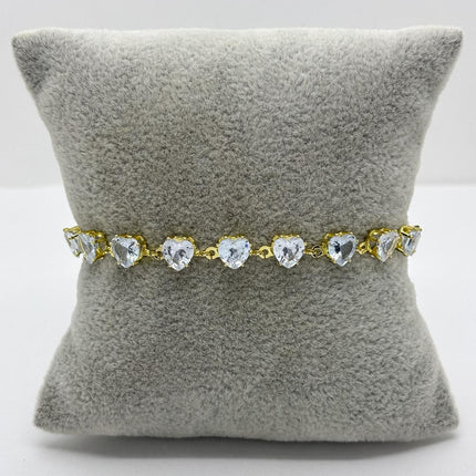 #PAL210 - Pulsera De Corazones De Oro Laminado 18k - LB050/