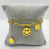 #PAL191 - Pulsera De Carita Feliz Acero Laminado 18k - LA025/