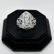 #AD491 - Anillo Virgen De Guadalupe Con Flores De Plata .925 - A08/3.7