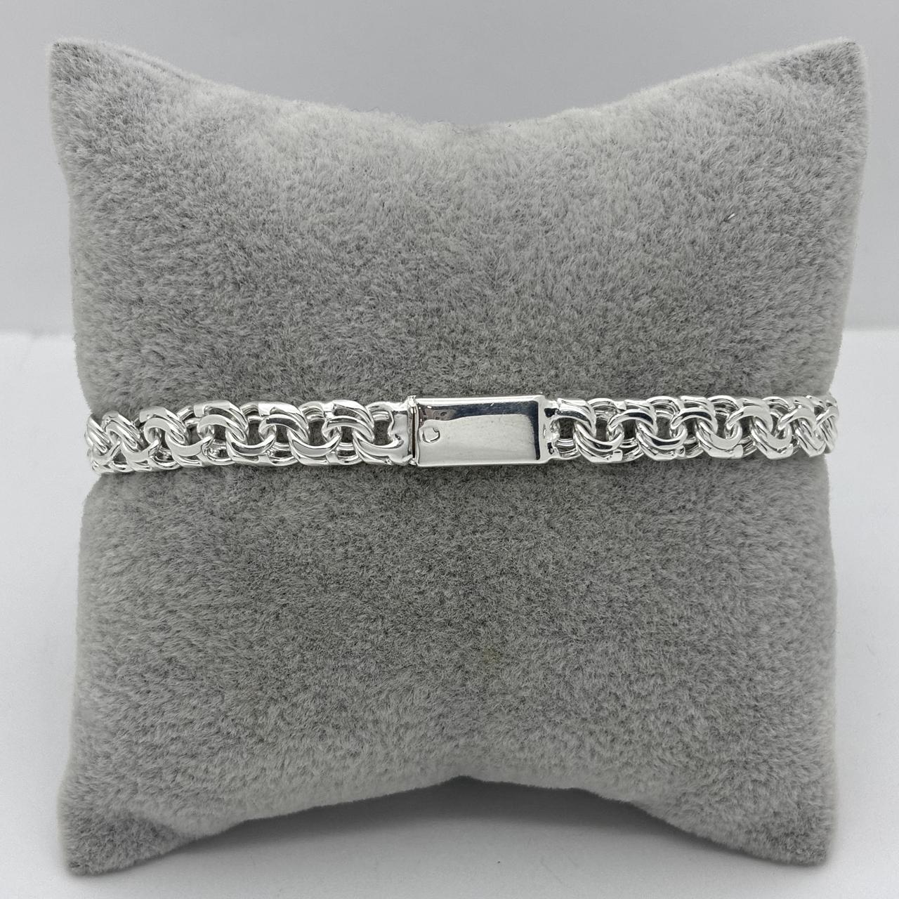 #ESC307 - Esclava Diamantada Tejido Chino De Plata .925 - A08/16.5
