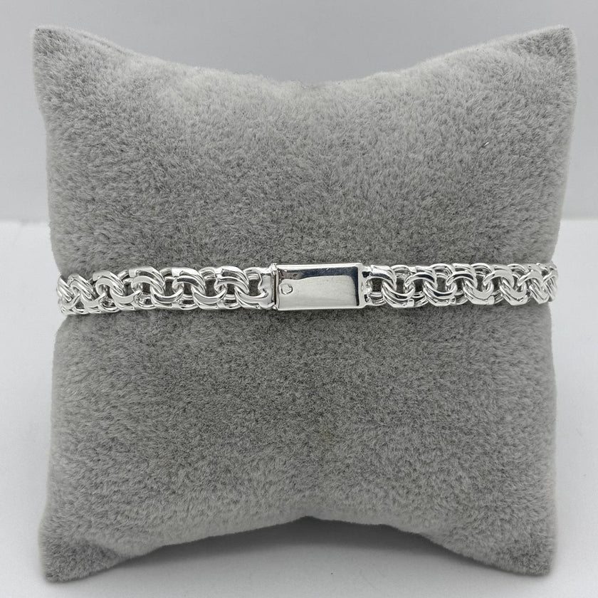 #ESC307 - Esclava Diamantada Tejido Chino De Plata .925 - A08/16.5