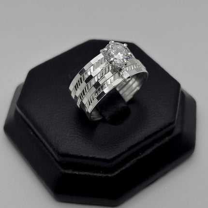#AD490 - Anillo Semanario Solitario Plata .925 - A08/5.1
