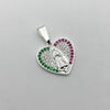 #D752 - Dije De Corazón De La Virgen De Guadalupe De Plata .925 - A10/3.1