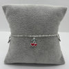 #PA345 - Pulsera De Cerezas/Corazón De Plata .925 - A18/1.9