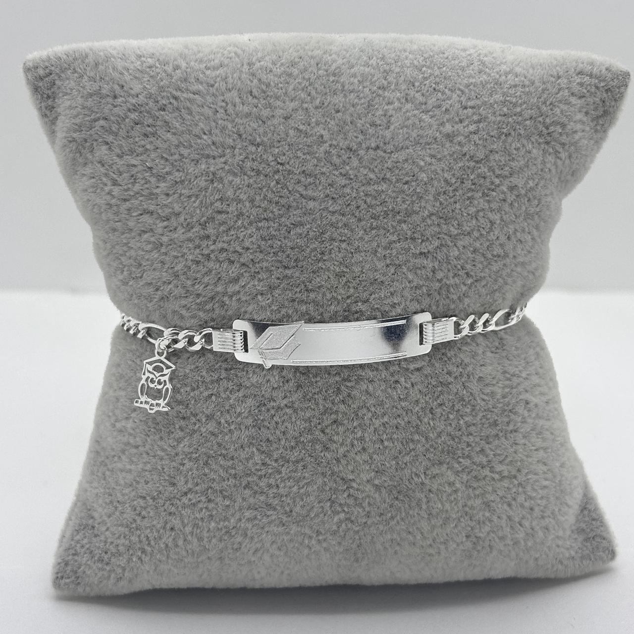 #ESC303 - Esclava Birrete Con Charm De Búho De Plata .925 - A14/3.5