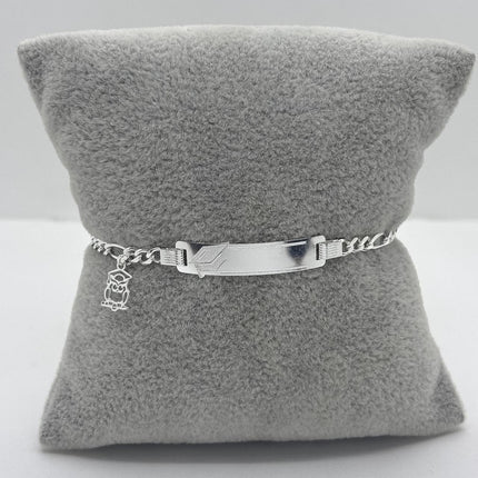 #ESC303 - Esclava Birrete Con Charm De Búho De Plata .925 - A14/3.5