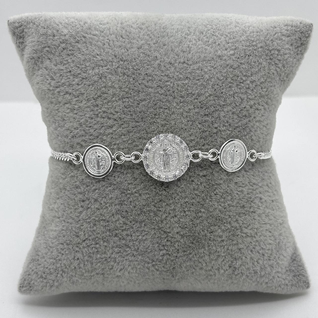 #PA339 - Pulsera De San Benito De Plata .925 - A11/3.9