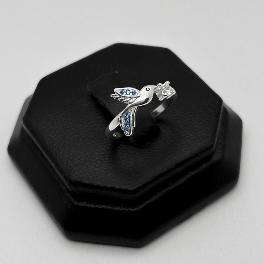 #AD497 - Anillo De Colibri De Plata .925 - C46/2.2