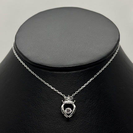 #G283 - Gargantilla De Corazón Con Corona Plata .925 - C46/2.9