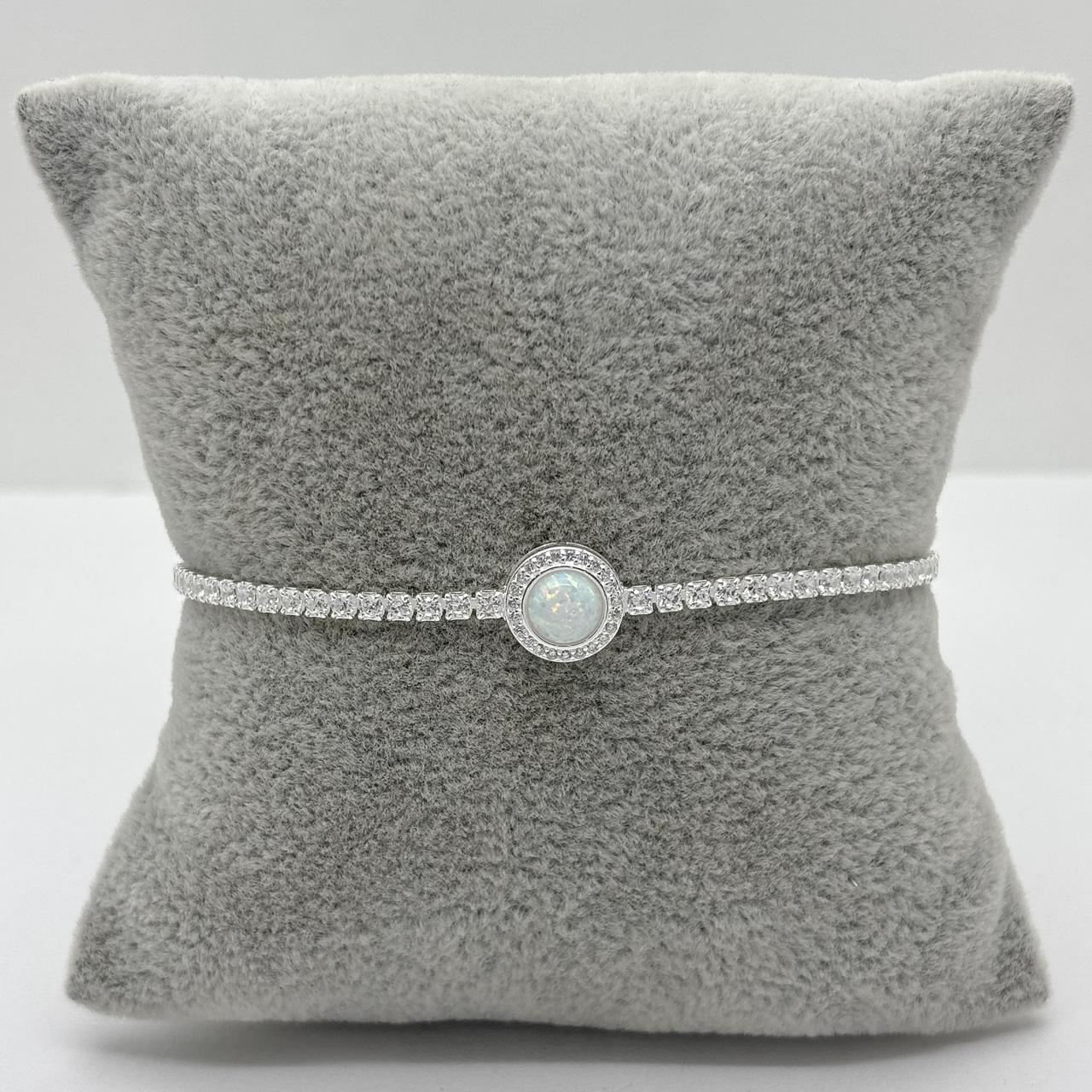 #PA352 - Pulsera Tenis Con Piedra Opalo Plata .925 - C46/4.3