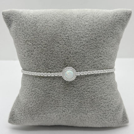 #PA352 - Pulsera Tenis Con Piedra Opalo Plata .925 - C46/4.3