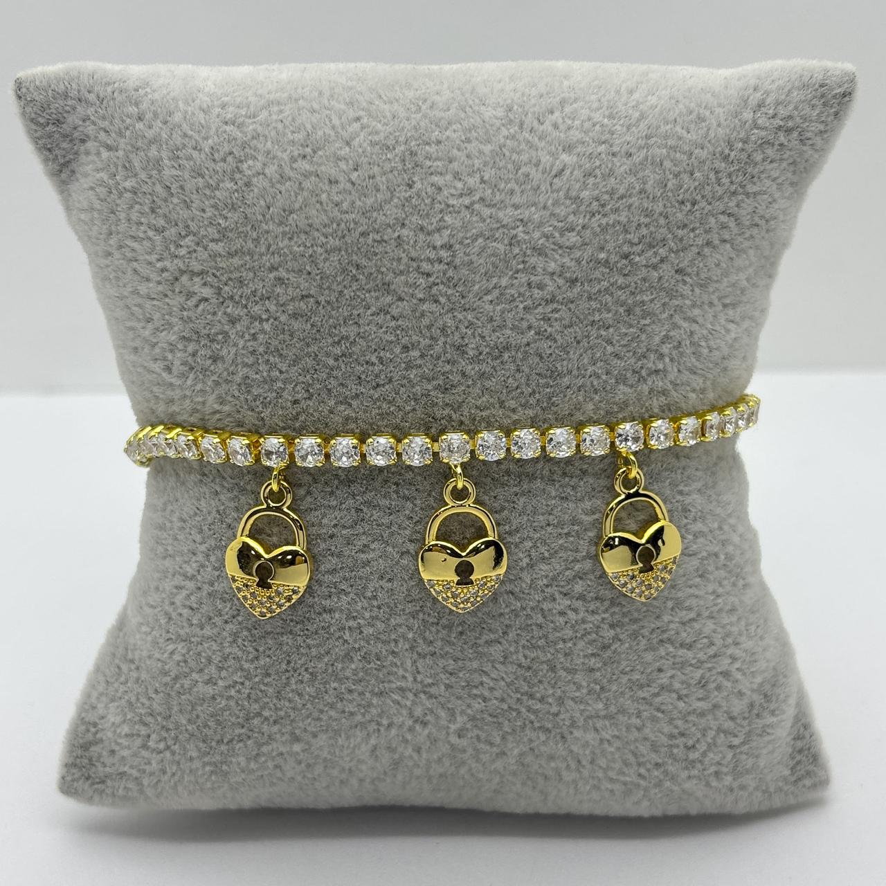 #PAL230 - Pulsera De Tortuga, Corazón o Flor Oro Laminado 18k - LB050/