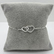 #PA351 - Pulsera De Dos Corazones Entrelasados De Plata .925 - B11/3