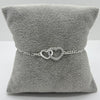 #PA351 - Pulsera De Dos Corazones Entrelasados De Plata .925 - B11/3
