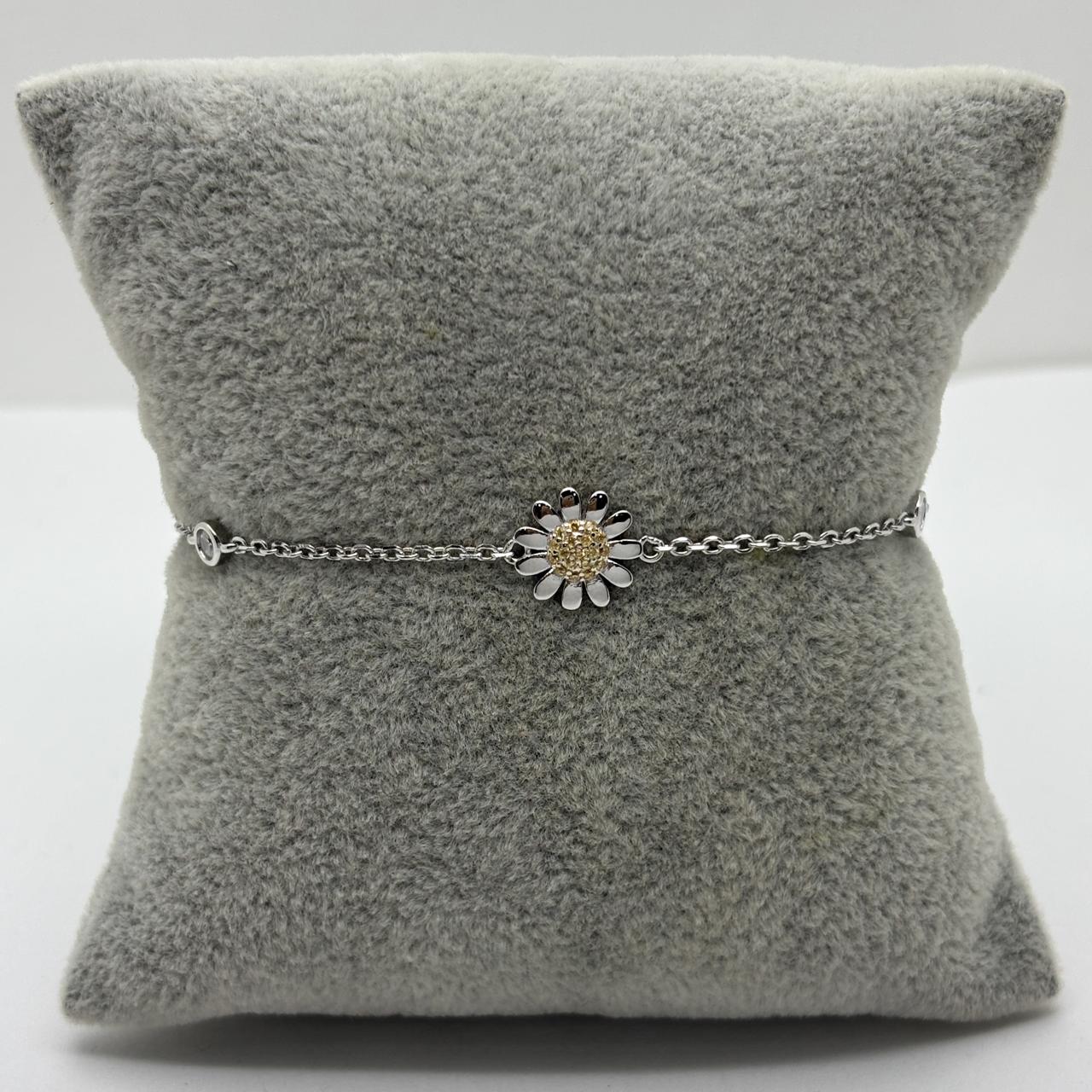 #PA356 - Pulsera Con Girasol De Plata .925 - C46/2.1