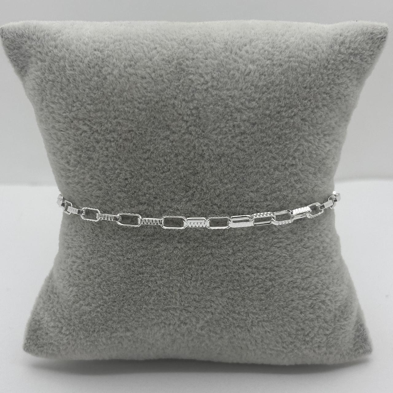 #PO238 - Pulso Ancla Diamantada De 3 mm Plata .925 - C22/3.2