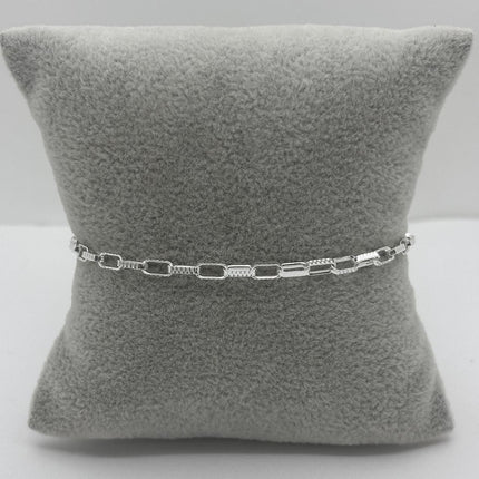 #PO238 - Pulso Ancla Diamantada De 3 mm Plata .925 - C22/3.2