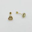 #B10257 - Broque Corazón Con Bisel Diamantado De Oro 10k - L240/ - L305/