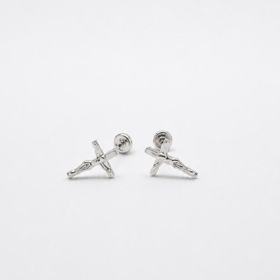 #BR351 - Broquel Crucifijo De Plata .925 - E27/
