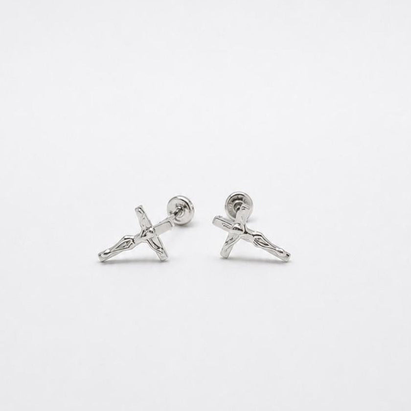 #BR351 - Broquel Crucifijo De Plata .925 - E27/