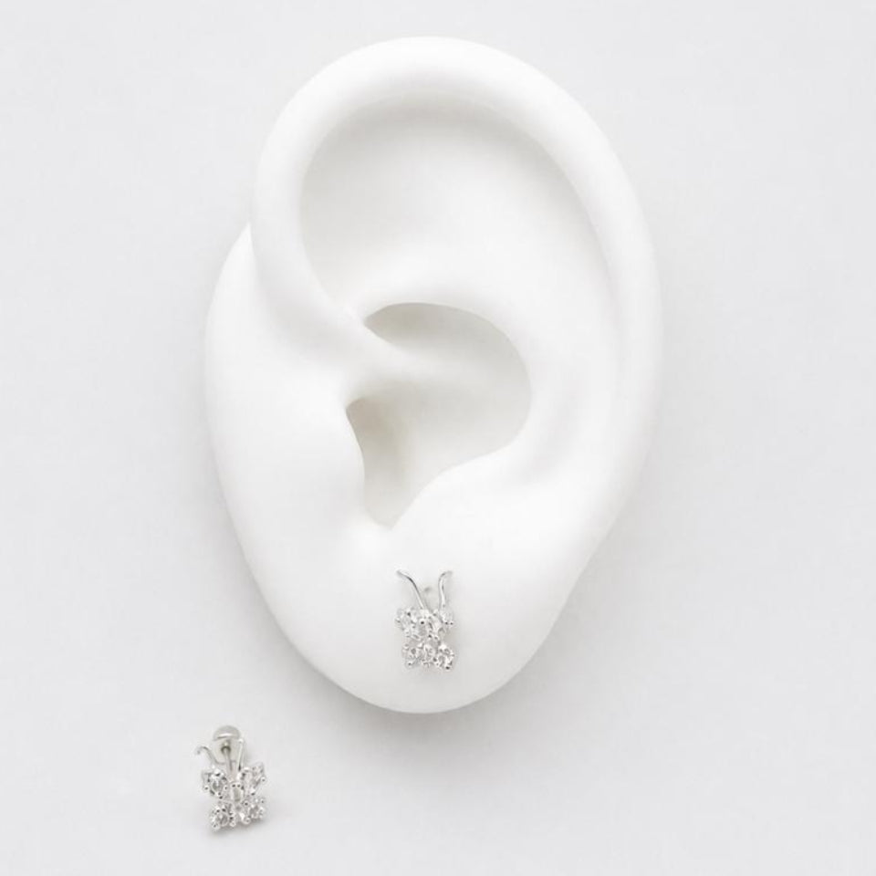 #BR357 - Broquel De Mariposa De Plata .925 - E50/