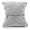 PAL232 - Pulsera/Tobillera De Estrellas Y Lunas De Acero Laminado 18k - LB035/
