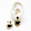 ARL182 - Aretes De Corazón De Acero Laminado 18k - LB030/