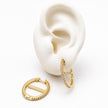 ARRL151 - Arracada Ovalada Con Piedra Zirconia De Oro Laminado 18k - LB040/