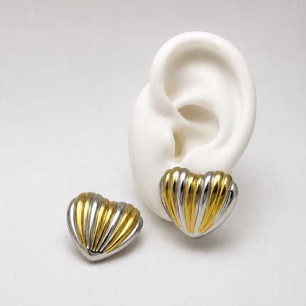 ARL179 - Aretes De Corazón De Oro Laminado 18k - LA030/