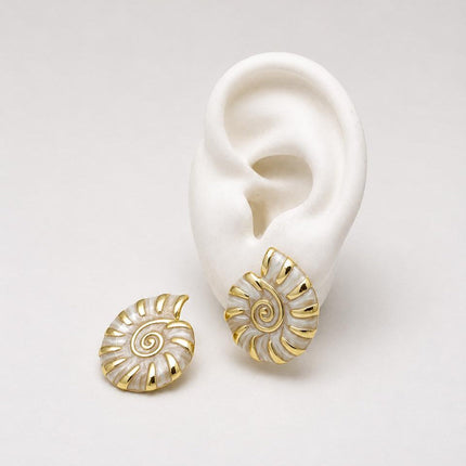 ARL187 - Arete De Caracol De Oro Laminado 18K - LA020/