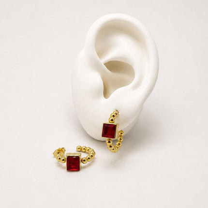 ARRL156 - Arracada Con Piedra Zirconia De Oro Laminado 18k - LA025/