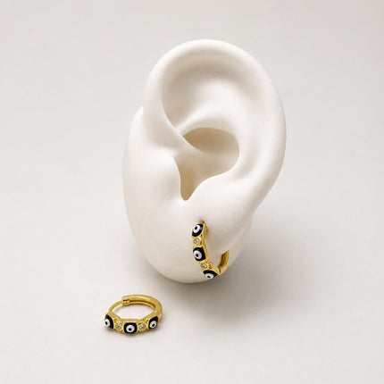 HOL195 - Huggies De Ojo Turco De Oro Laminado 18k - LA025/