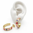 ARRL158 - Arracada Carita Feliz/Flores/Corzones/Estrella De Oro Laminado 18k - LA035/