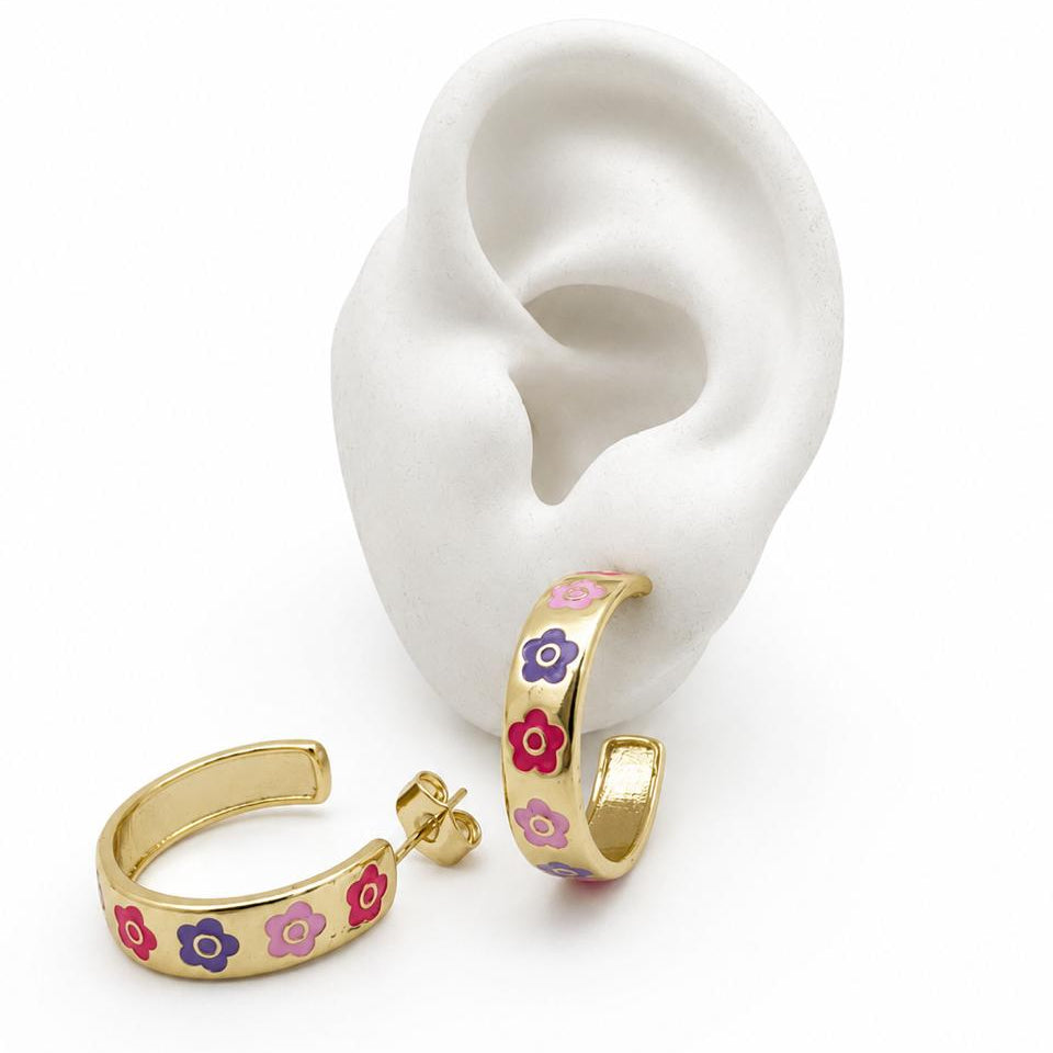 ARRL158 - Arracada Carita Feliz/Flores/Corzones/Estrella De Oro Laminado 18k - LA035/