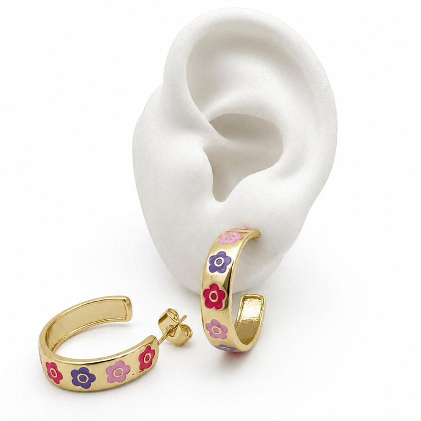 ARRL158 - Arracada Carita Feliz/Flores/Corzones/Estrella De Oro Laminado 18k - LA035/