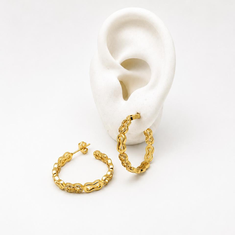 ARRL160 - Arracada Infinitos De Oro Laminado 18k - LA040/