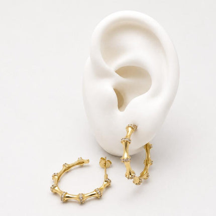 ARRRL164 - Arracada Con Piedra Zirconia De Oro Laminado 18k - LB040/