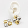 ARL184 - Arete Cuadrado Bicolor De Acero Laminado 18k - LB030/