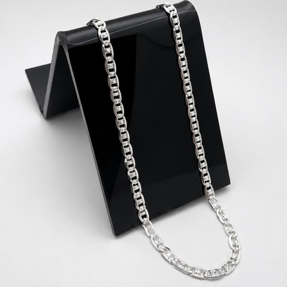 CAD350 - Cadena Marinera Diamnatada 4 mm De Plata .925 - A06/9.2