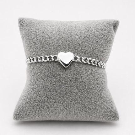 PO247 - Pulso Barbado 5 mm Con Corazón De Plata .925 - A08/12.5