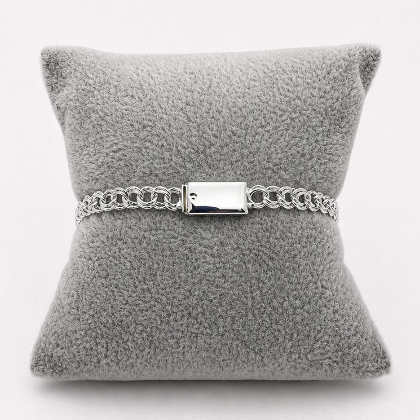 PO246 - Pulso Tejido Chino 5 mm Con Corazón De Plata .925 - A08/8.7