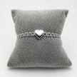 PO246 - Pulso Tejido Chino 5 mm Con Corazón De Plata .925 - A08/8.7
