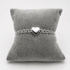 PO246 - Pulso Tejido Chino 5 mm Con Corazón De Plata .925 - A08/8.7