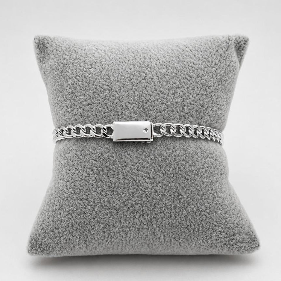 PO247 - Pulso Barbado 5 mm Con Corazón De Plata .925 - A08/12.5